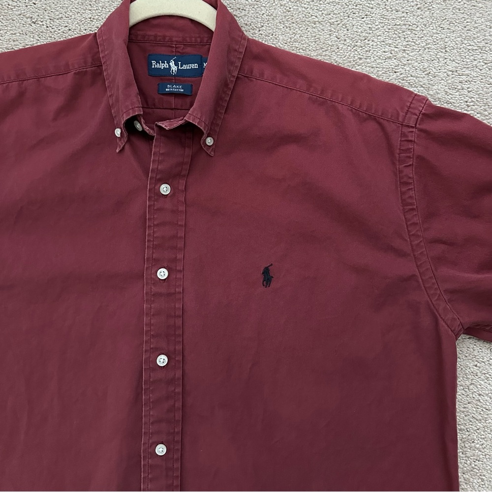 Ralph Lauren Blake Rust /Burgundy Fall Oxford Shirt- Oversized Polo Button Down - Picture 3 of 17